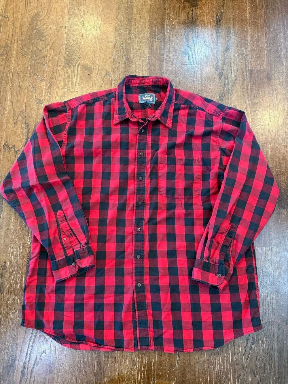 Vintage Woolrich Red and Black Buffalo Check Flannel Button Up Men's Size XXL